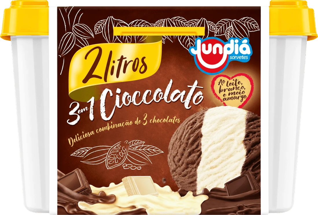 Pote 2 L Três Chocolates (Cioccolato)